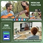 2.7K Video Camera Camcorder QHD 50MP YouTube Vlogging Camera 16X Digital Zoom Webcam 270 Degree Rotation Screen Camcorders with 32G SD Card and 2 Batteries Recording While Charging - Image 5