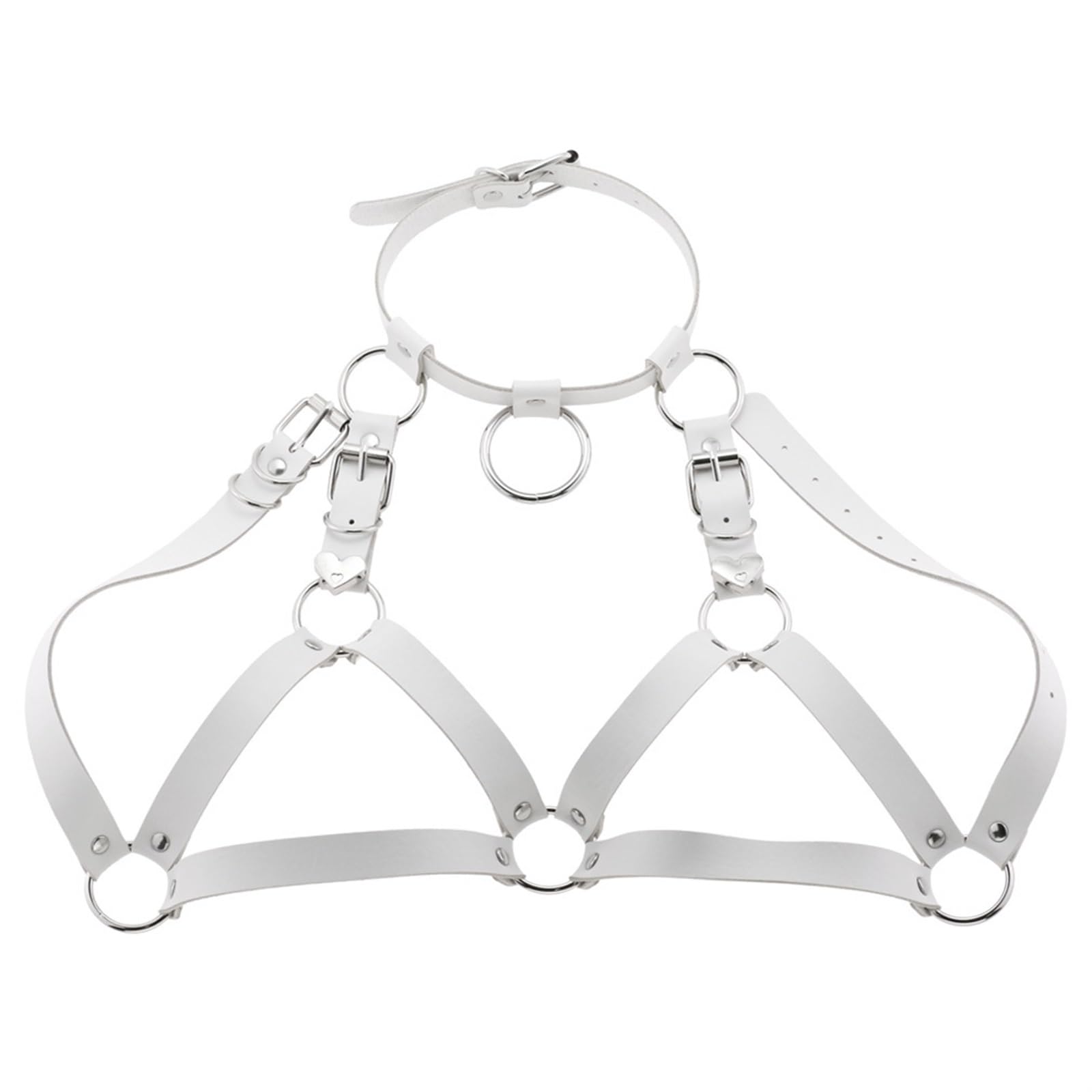 Ceinture lingerie sexy femme harnais gothique blanc et bretelles porte-jarretelles