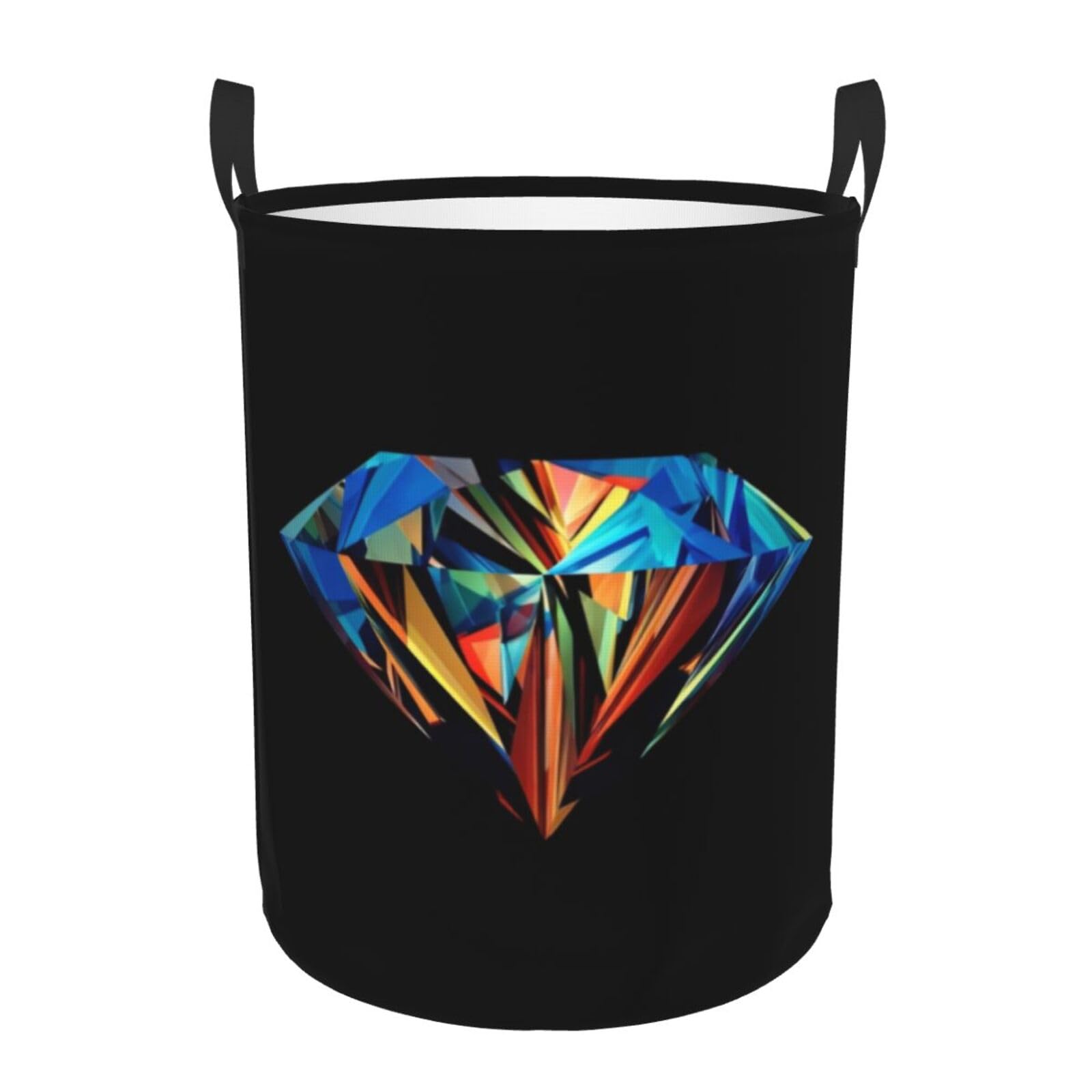 M Circular Hamper – Collapsible Galaxy Diamond Print Laundry Basket