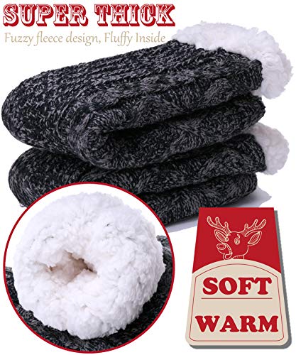 Image of EBMORE Women Slipper Fuzzy Socks Fluffy Cozy Cabin Warm Winter Soft Thick Comfy Fleece Non Slip Home Socks