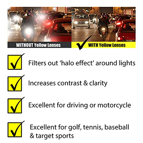 proSPORT Safety Yellow Sun Glasses Z87 Men Women Protective Night Vision Anti Glare Driving Riding4