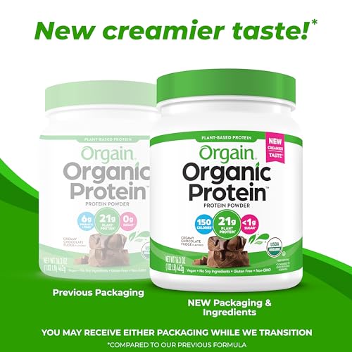 image for Orgain Organic Vegan Protein Powder, Creamy Chocolate Fudge - 21g Plan