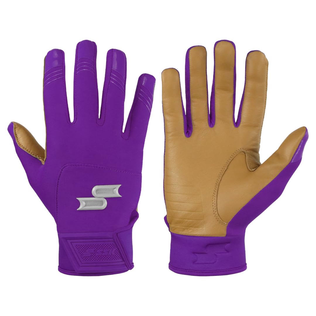 SSK X1 Color Rush Youth Baseball Batting Gloves - Durable Cabretta Leather Palm - 11 Colors