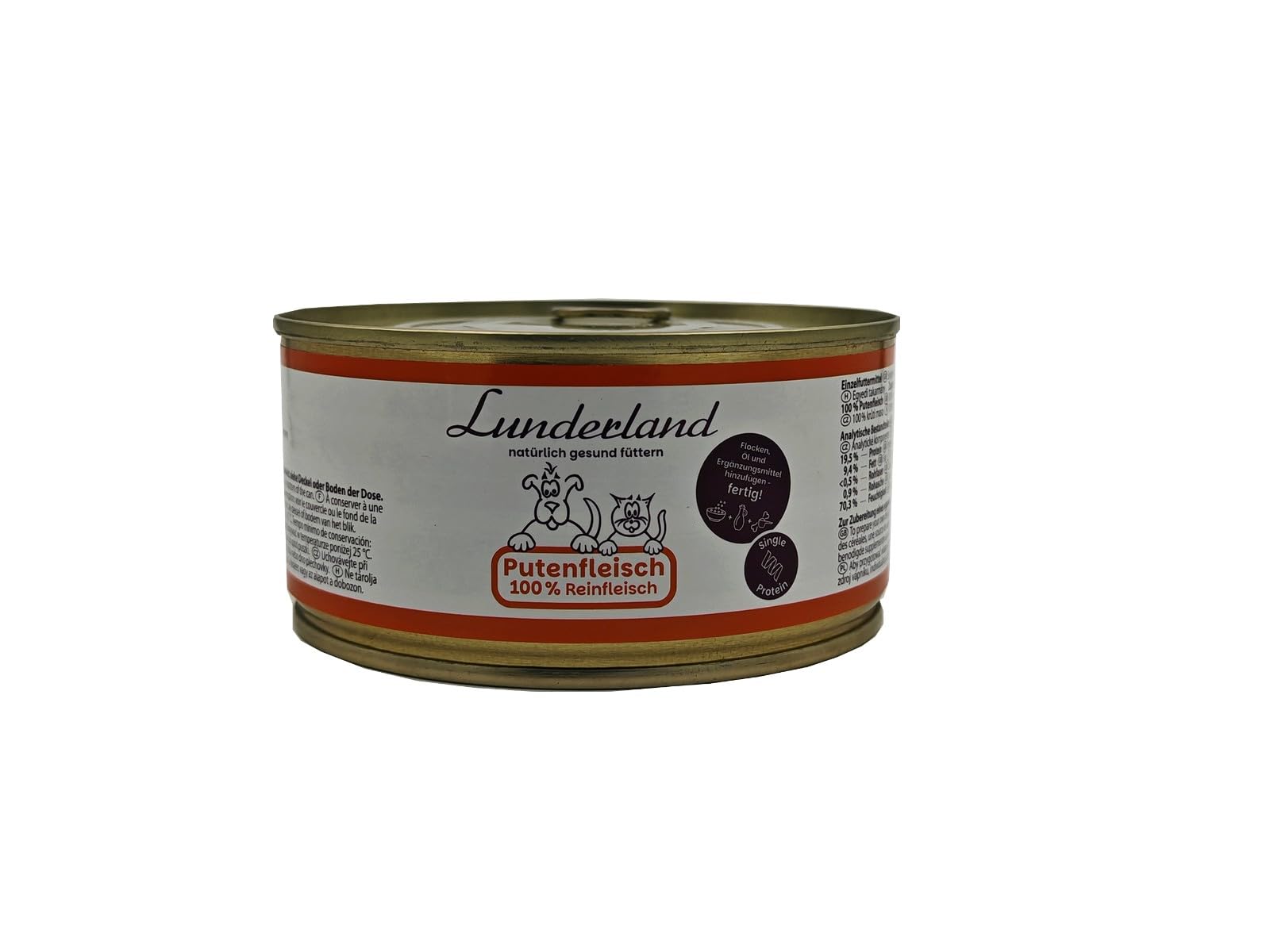 Lunderland Viande en boîte de 5 boîtes de 300 g (total 1,5 kg) - 100 % viande de dinde