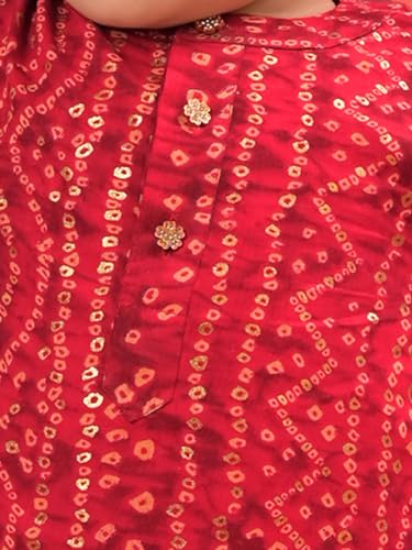 Image of Vastramay Boys' Bandhani Kurta and Patiala Set - Traditional Cotton Ethnic Wear for Infants, Perfect for Weddings and Festive Occasions