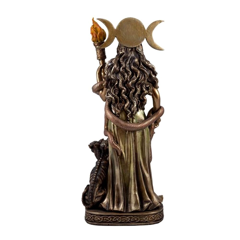 Hekate Figura 40 cm. guardiana de la Noche Imagen Resina Color Bronce Dios brujos y hechiceros