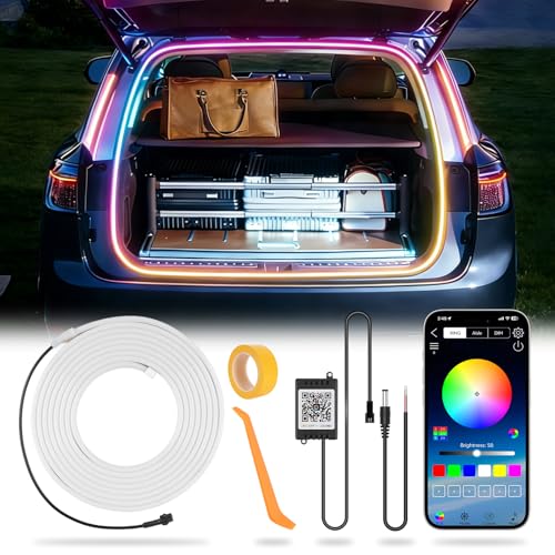 Dynamische RGB Kofferraumbeleuchtung Led App Steuerbar Flexibler Lichtstreifen Wasserdicht (App Schillernde Farben)