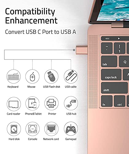 Image of rts USB 3.0 to Type C OTG Adaptor, 10Gbps High Speed Data Transfer, Thunderbolt to USB Adapter, Compatible for All Type C Devices, Apple iPhone 16 15, Smartphone, Laptops, Tablets, Chargers, MacBook