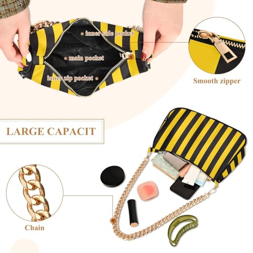 Bolso Tote Clutch con cadenas removibles y cierre con cremallera miniatura 6