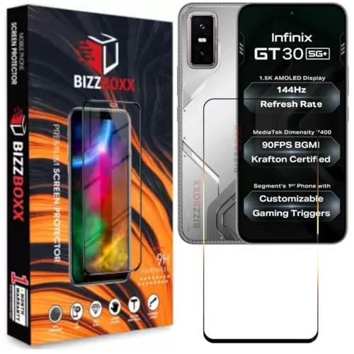 Image of Compatible With Infinix GT 30 5G Tempered Glass Screen Protector Guard - HD Clarity, Shatterproof, Anti-Fingerprint Screen Guard (6.78 inch)|With Installation Kit - Pack of 1