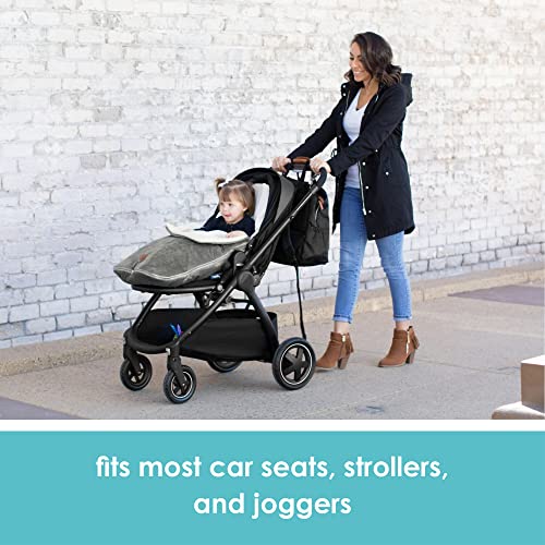 Image of JJ Cole Bundle Me Winter Toddler Car Seat Cover and Bunting Bag - Original - Weather Resistant Baby Carrier and Stroller Cover - Stroller Accessories and Winter Baby Essentials - Graphite Gray