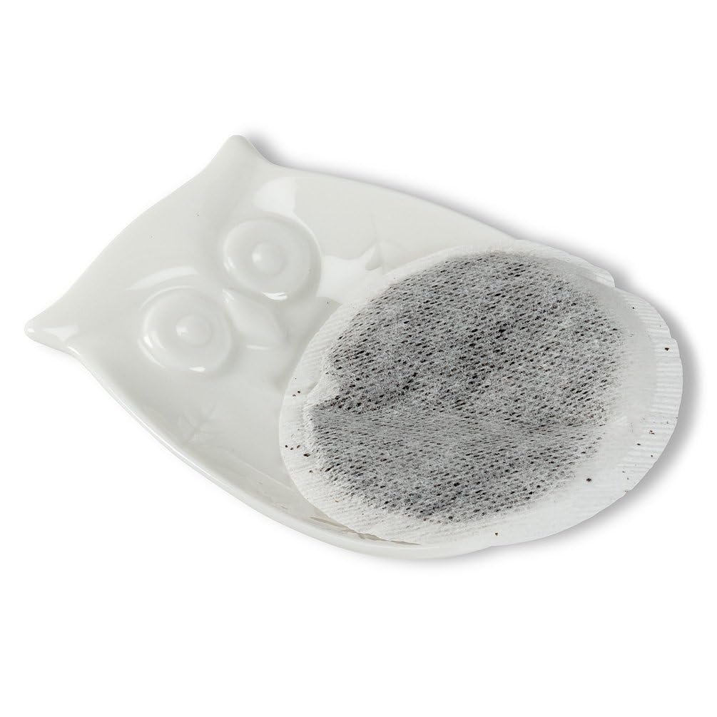 Abbott Collection Blanc Owl Tea Bag Holder, White
