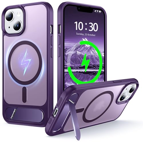 Support magnétique pour iPhone 14 13 béquille cachée et charge sans fil compatible MagSafe