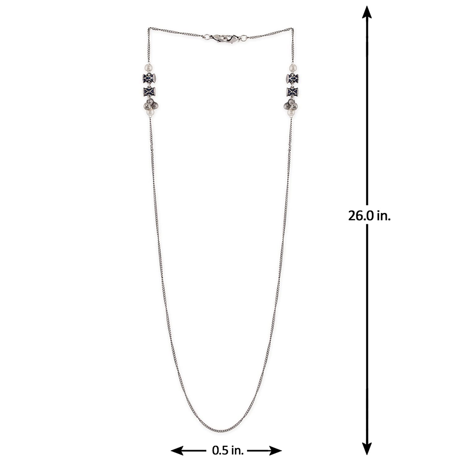 Oxidized Brass Dumroo Traditional Pearl Chain