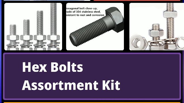 Image of #10x1(5Sets) Hex Bolts Assortment Kit,Nuts and Bolts Assortment Kit,Hex Bolt Nuts,Bolts and Nuts kit, Includes Common SAE Sizes, 304 Stainless Steel,Hex Bolt Nut