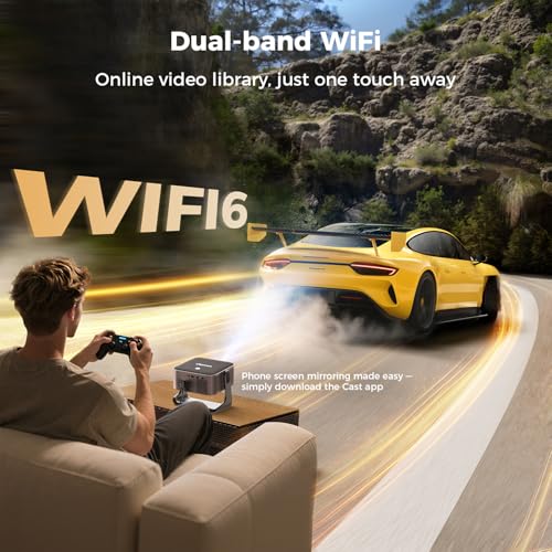 Image of Mini Projector for iPhone, ELEPHAS Upgraded 1080P HD Projector, Portable Projector with Tripod, Movie Projector Compatible with Android /iOS /Windows /TV Stick