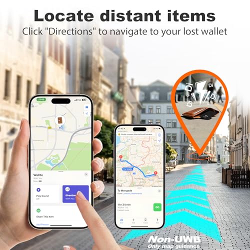 Image of [Apple MFi Certified] 2 Pack Wallet Tracker Card with Apple Find My (iOS Only) Rechargeable Air Tracker Tags Bluetooth Wallet Finder IP68 Waterproof GPS Tracker Item Finder for Keys, Bags, Passport