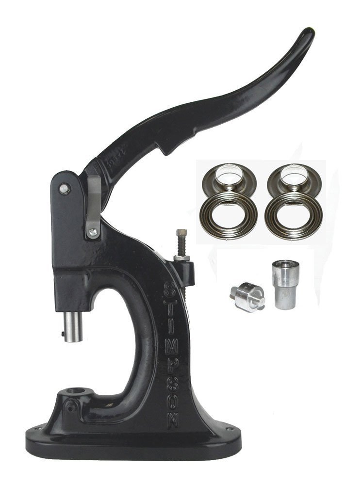 Stimpson 405 Grommet Press Kit - Includes: Model 405 Grommet Machine, Die Set - #1 & #1XLN (5/16" i.d.) Long Neck Stimpson Self Piercing Nickel Grommets Qty 500