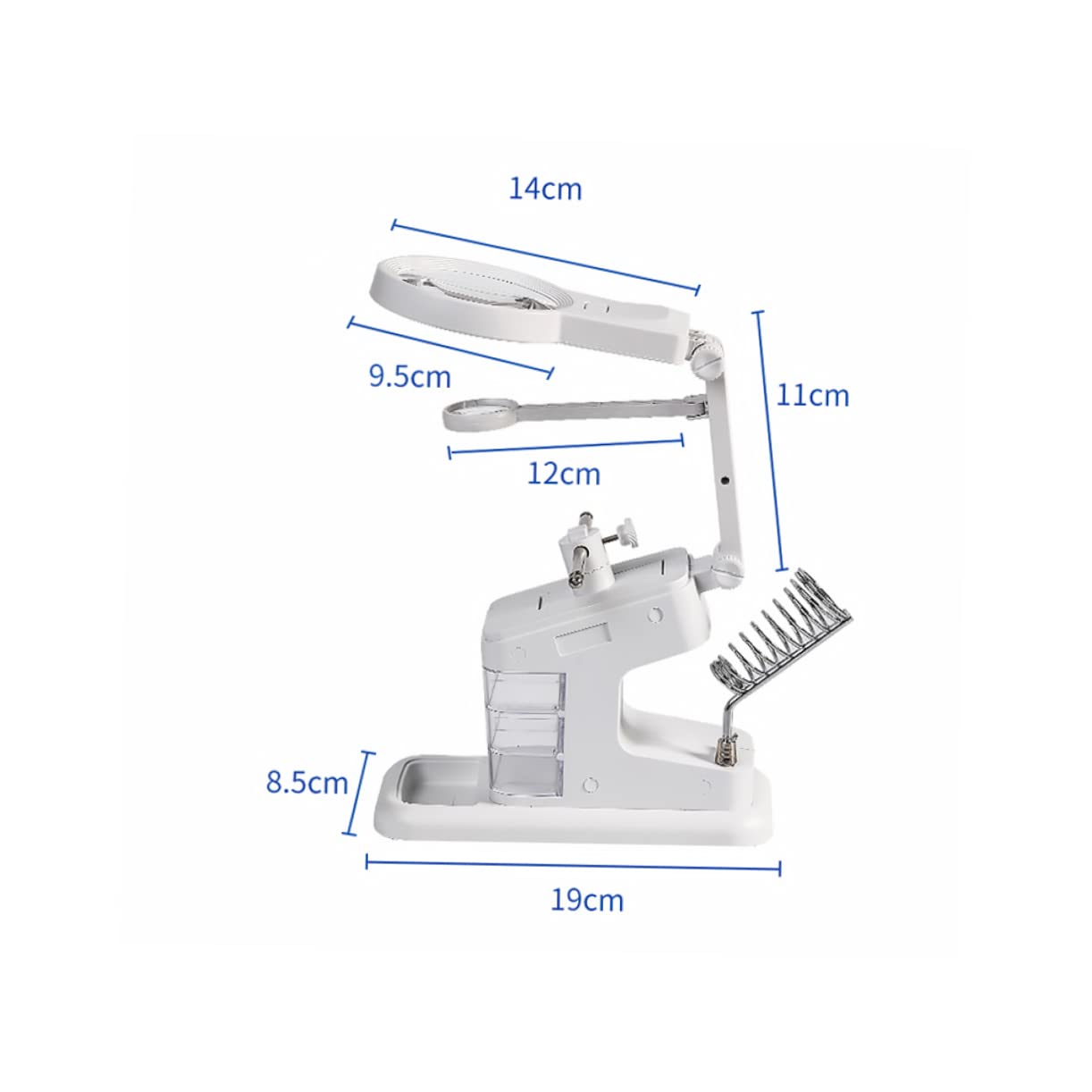 DIYEAH LED Light Magnifier Station Kit with Alligator Clips Holder Tray Tool Boxes for Soldering Jewelry Making DIY Projects