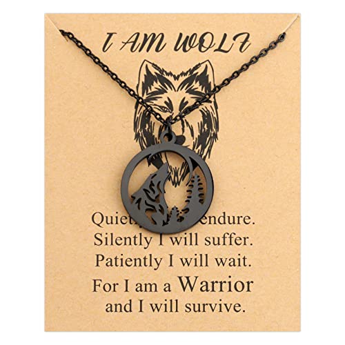 Gzrlyf Wolf Pendant Necklace - Wolf Jewelry Gifts for Lovers