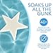 IMPRESA Scum Star Swimming Pool & Hot Tub Oil Absorbing Sponge - 3-Pack, White Star - Spa Scum Absorber & Skimmer Sponge - Pool Accessories - Made in USA