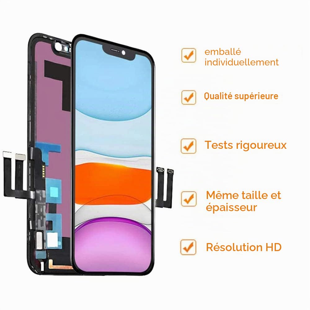 Écran iPhone 11 6.1" LCD Complet avec Cadre étanche et Protecteur