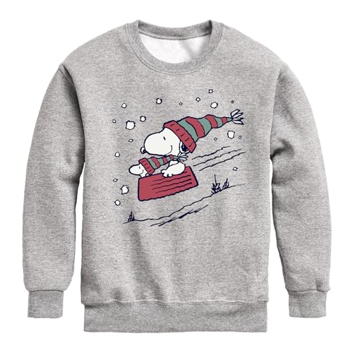 HYBRID APPAREL - Peanuts - Snoopy Sledding - Toddler & Youth Crewneck Fleece Sweatshirt