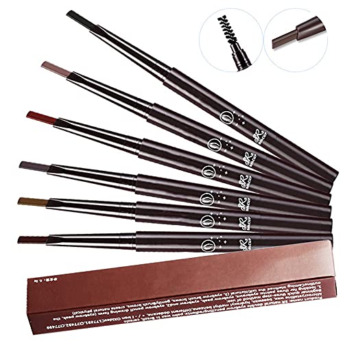XICHEN 6 PCS/Color Waterproof Eyebrow Pencil， with eyebrow brush not easy to smudge Ultra-Fine Mechanical Pencil