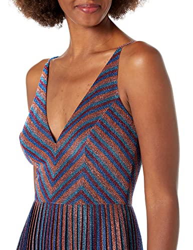Dress the Population Women's Haley Sleeveless Plunging Fit & Flare Pleated Party Dress3