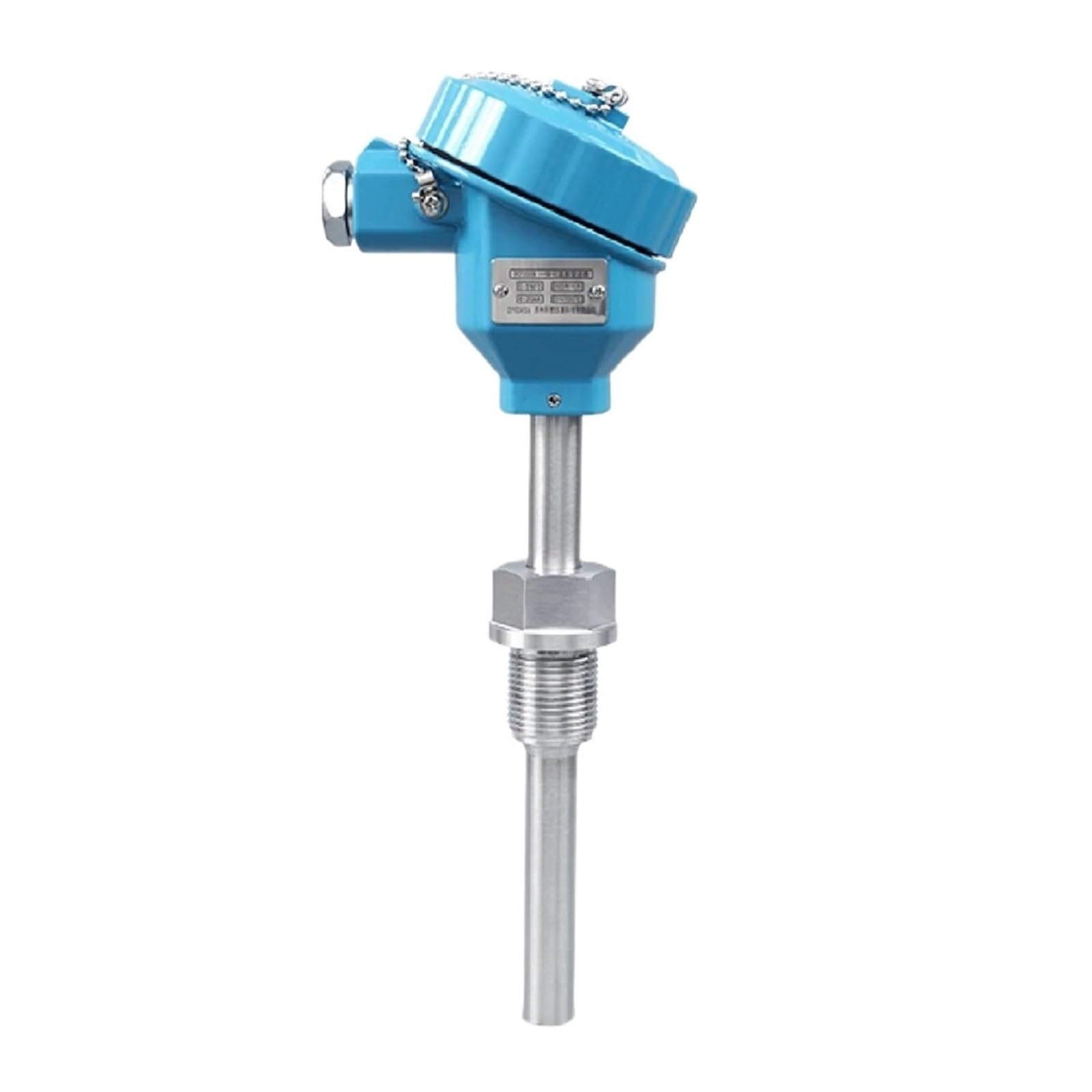 sensor Transmisor de temperatura PT100, sensor RTD de 4-20 mA, sonda de temperatura integrada, módulo industrial de acero inoxidable(0-300 4-20MA,100mm)