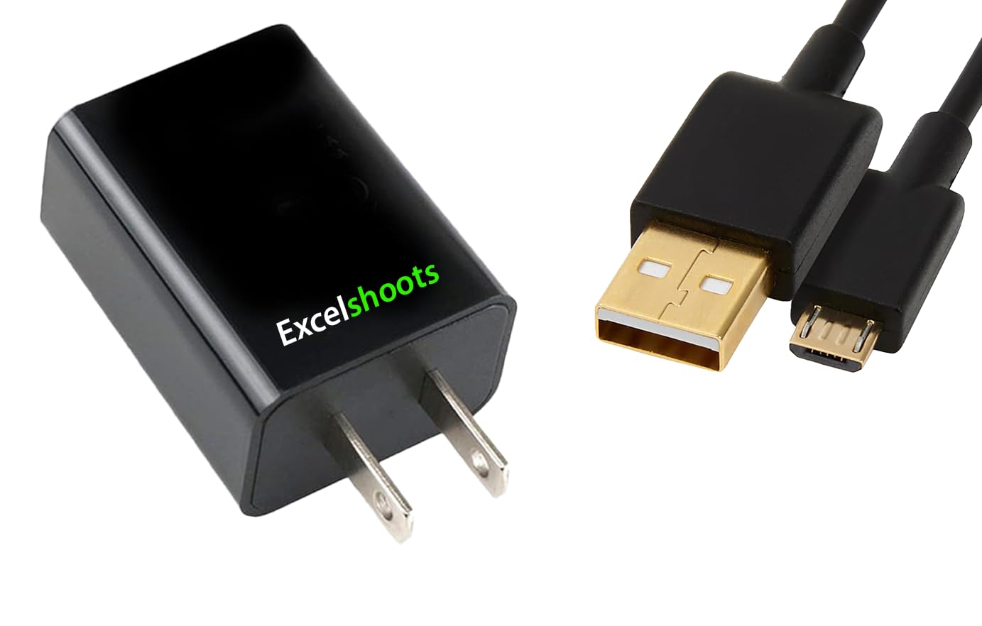 Excelshoots USB Cable Compatible with Sony a7 IV Mirrorless Digital Camera and USB AC Adapter. 3-Foot-Long Data Transfer Wire and Charger, Black
