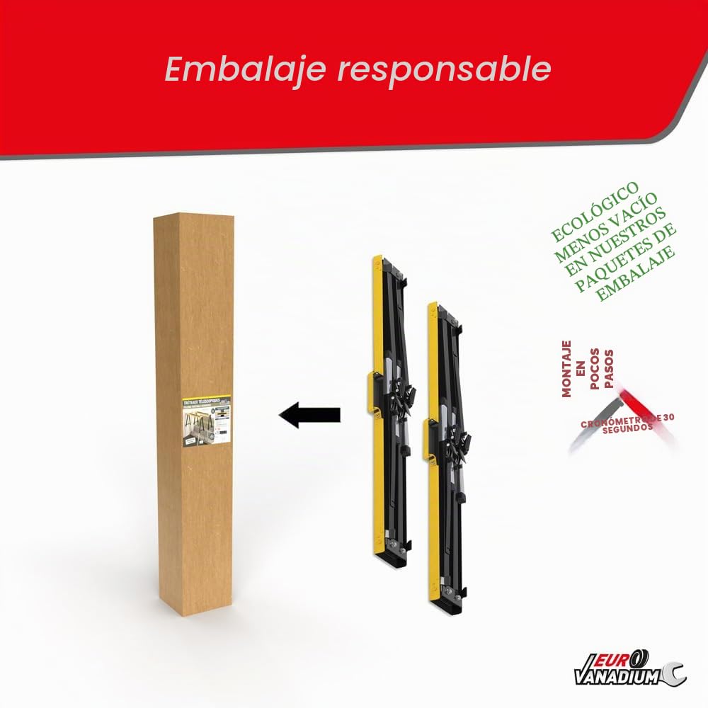 Caballetes Ajustables Telescópicos de Metal - Altura 64-91 cm, Carga 150 kg, Plegables Antideslizantes