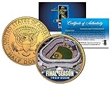 OLD YANKEE STADIUM 2008 JFK Half Dollar Coin Gold Plated HOUSE THAT RUTH BUILT