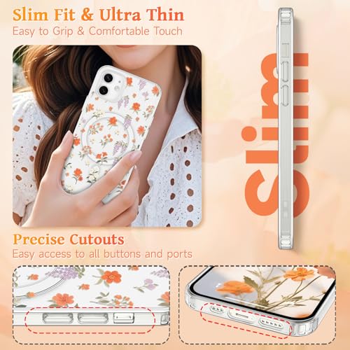 Protection iPhone 11 transparente Magsafe avec étui rigide à fleurs - 6