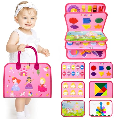 Image of Ciciany Montessori Busy Board for Toddlers 1-3, Travel Busy Book for 1+ Year Old , Early Education Sensory Board, My Quiet Book Preschool Activity My First Busy Book