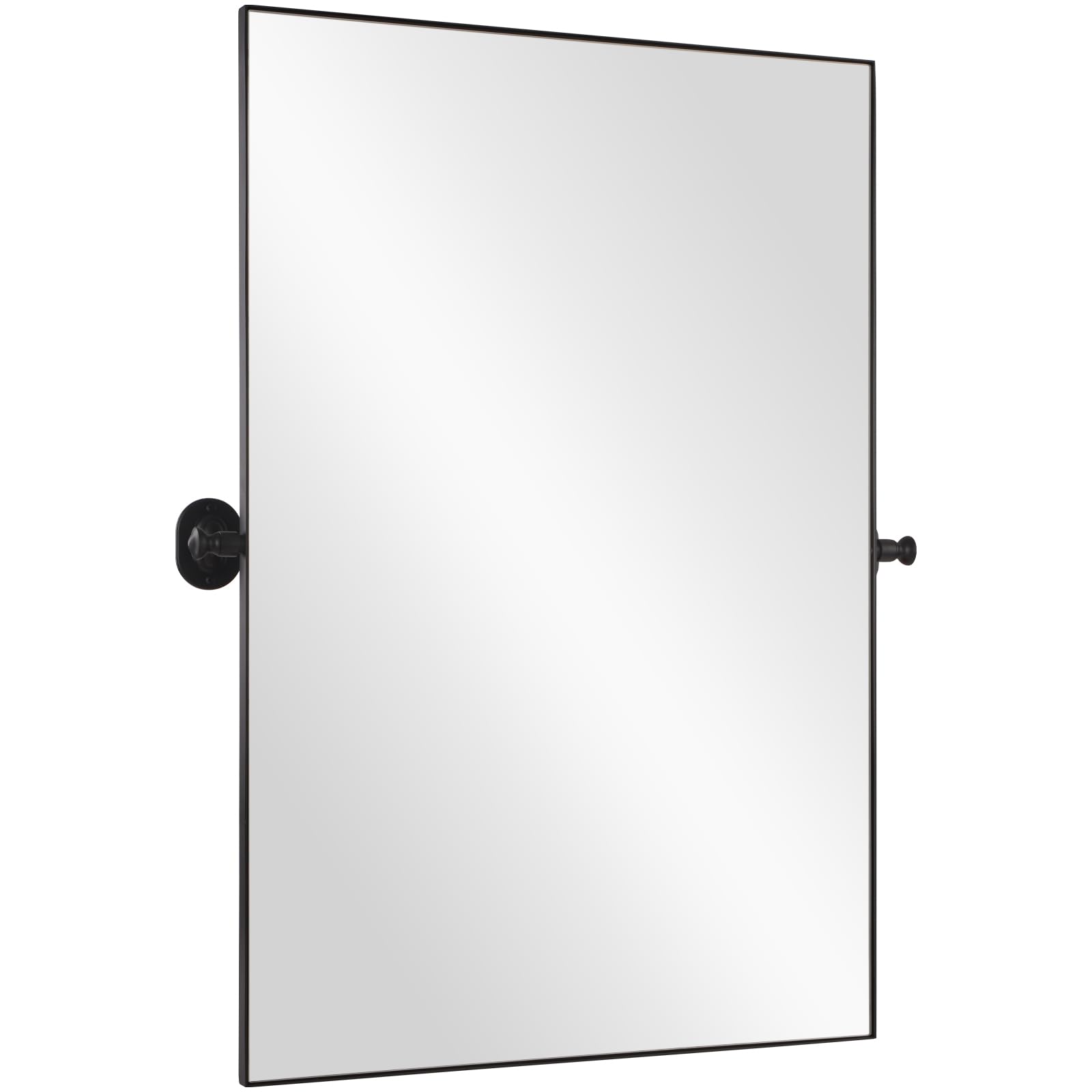 bolrok Black Pivot Mirror 20"×30" Tilting Bathroom Mirror Square Rectangle Vanity Mirrors for Wall with Stainless Steel Frame