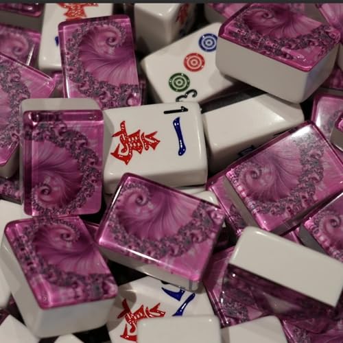 Fichas automáticas Mah Jongg – Serie Diseñador (36MM) Rosa miniatura 2