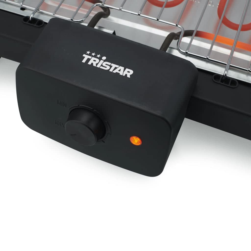 Tristar Barbecue elettrico 2 in 1 – 36,5 x 25,5 cm, 2000 Watt, grill da pavimento e da tavolo, termostato senza livelli, BQ-2870, nero