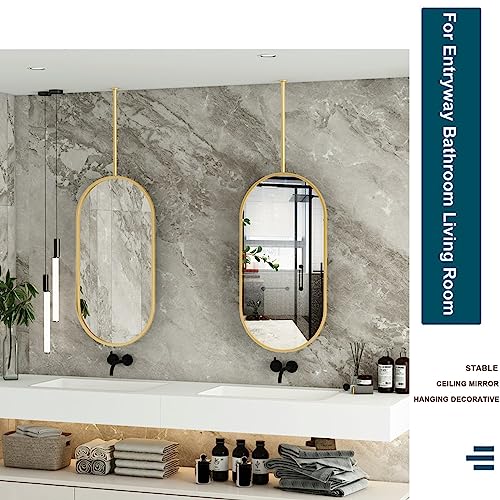 Miroir de courtoisie de salle de bain avec tringle dorée