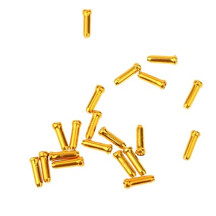 EXCLUZO Pack of 20 Mountain Bike Brake Derailleur Shifter Cable End Cap Tips Crimp Gold