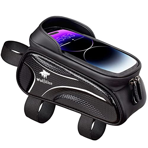 image for WOLFILIST Bike Bag - Waterproof Bike Frame Bag with Sun-Visor Rain Cov