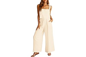 Women's Fashionable Linen Two-Piece Lounge Set for Summer