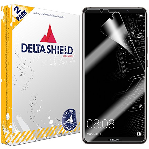 DeltaShield Screen Protector for Huawei Mate 10 Pro (2-Pack) Anti-Bubble Military-Grade Clear TPU Film
