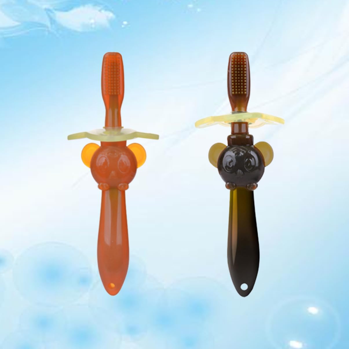 FOMIYES 3 Set Di Spazzolini Da Per Bambini Con Setole Morbide Per L'igiene Orale Dei Più Piccoli Giocattolo in Per Ragazzi E Ragazze Marrone Scuro 2 Pezzi*3