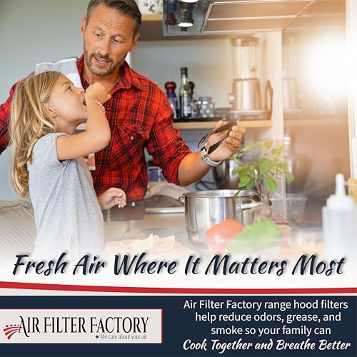 Air Filter Factory Replacement For 41F, 97007696, 97005687 Broan Nutone Range Hood Grease Mesh Charcoal Carbon Combo - Filter Size 8.75 x 10.5 x .44 Inches
