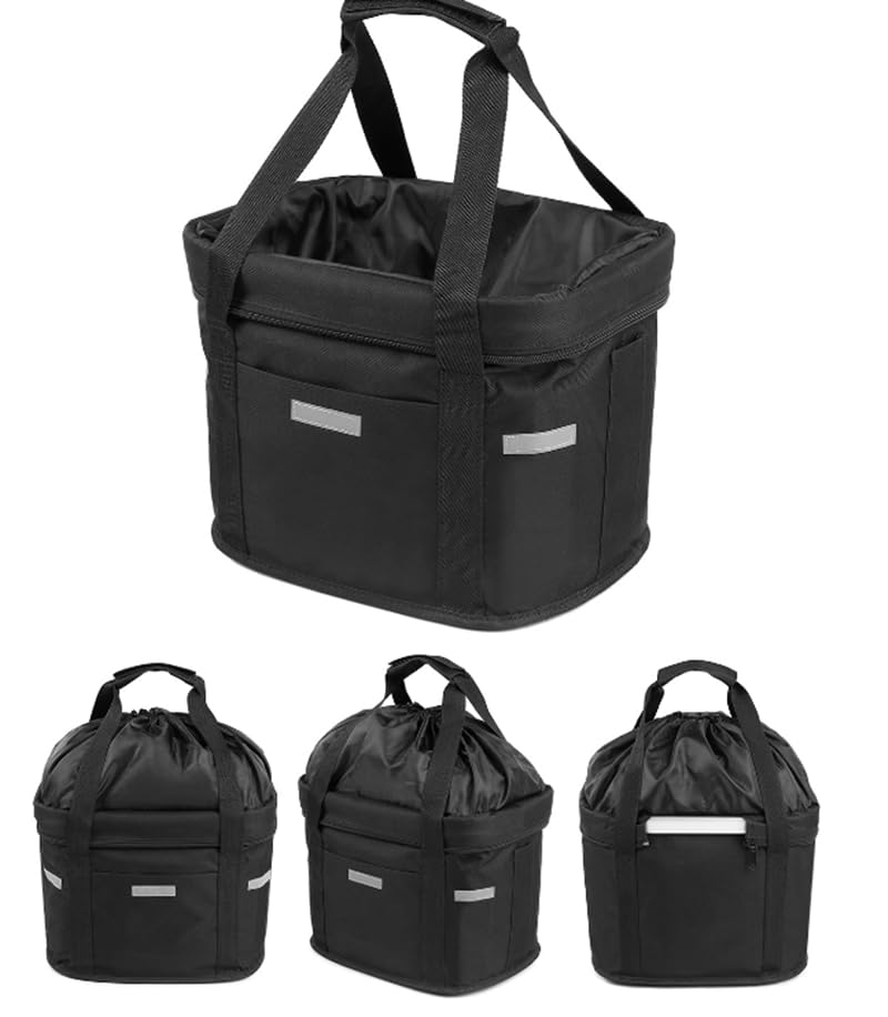 Cestino Anteriore Bici Pieghevole Per Animali Domestici - Nero, Trasporto Cani E Shopping