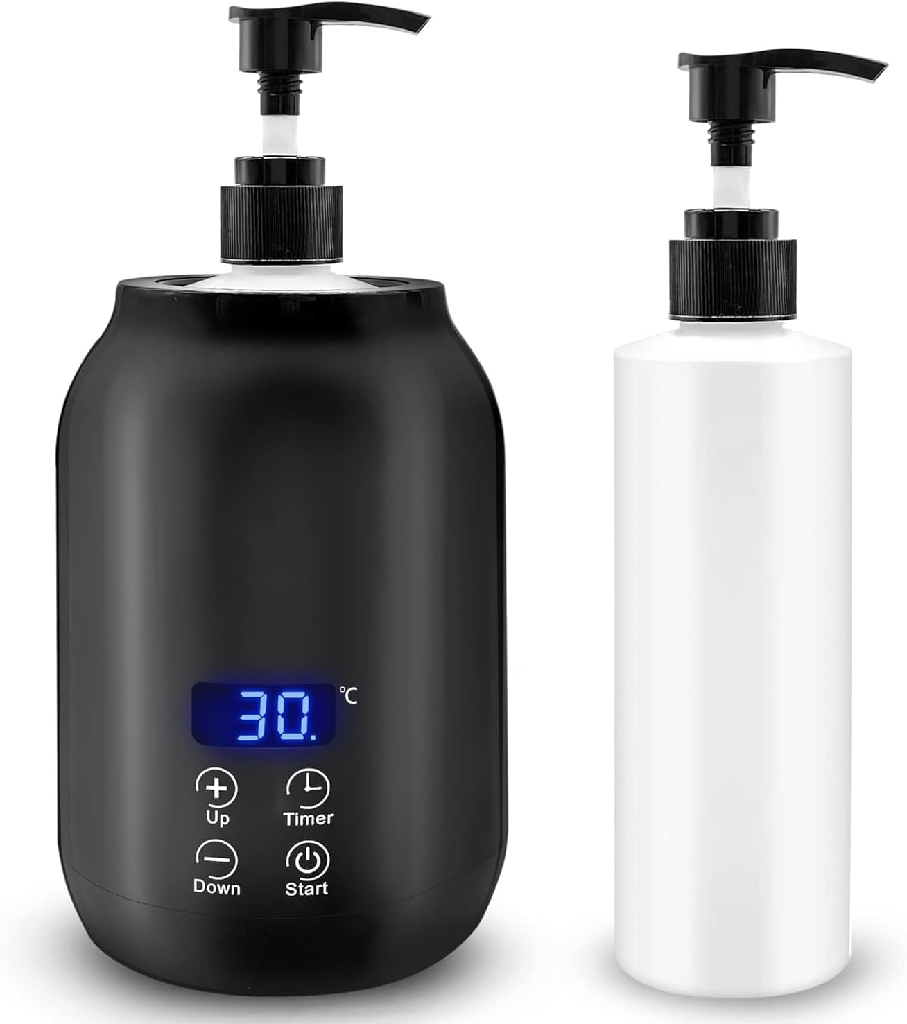 TAYGUM Massage Oil Warmer Bottle Professional Electric Lotion Digital Heater for SPA, Automatic Oil Warmer Heated Oil Lotion Cream for Salon, Barber Shops, Home, with Two Oil Bottle Dispenser