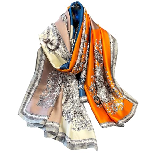 FAIRYGATE Schals & Tücher für Damen Seidenschals Seide Stola Leicht Seidentuch Silk Schal Halstuch Satin Tuch Geschenk für Frauen Sommer Accessoires 18017