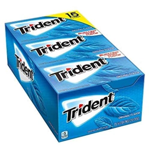 Image of Trident Imported Sugar Free Gum, Original Flavour, 14 Count (Pack of 12)