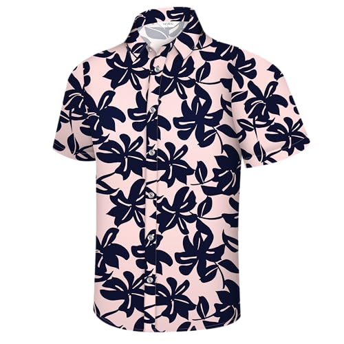 Image of Hawaiian Shirt for Men Tropical Shirts Summer Beach Button Down Short Sleeve Luau Aloha Floral Cruise Vacation Outfit 2026